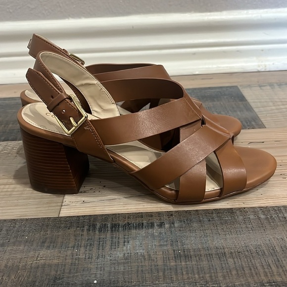 Cole Haan Women's Jamie Sandal Brown Sz 7 1/2 B Side Buckle Summer Casual Chic - Picture 8 of 12